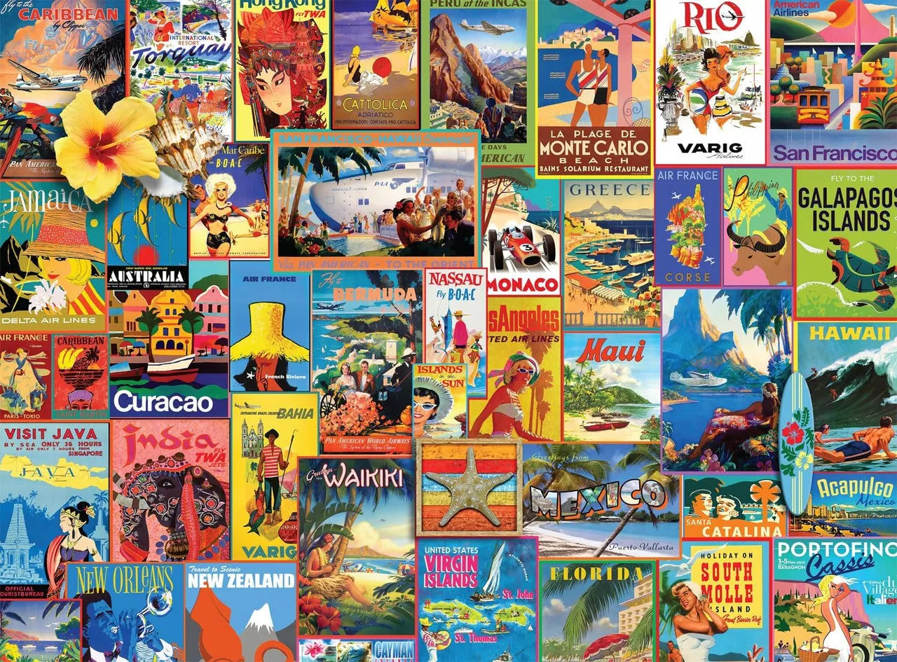 Buffalo Games Collage Exotic Destinations puslespil 1000 brikker rejseplakater