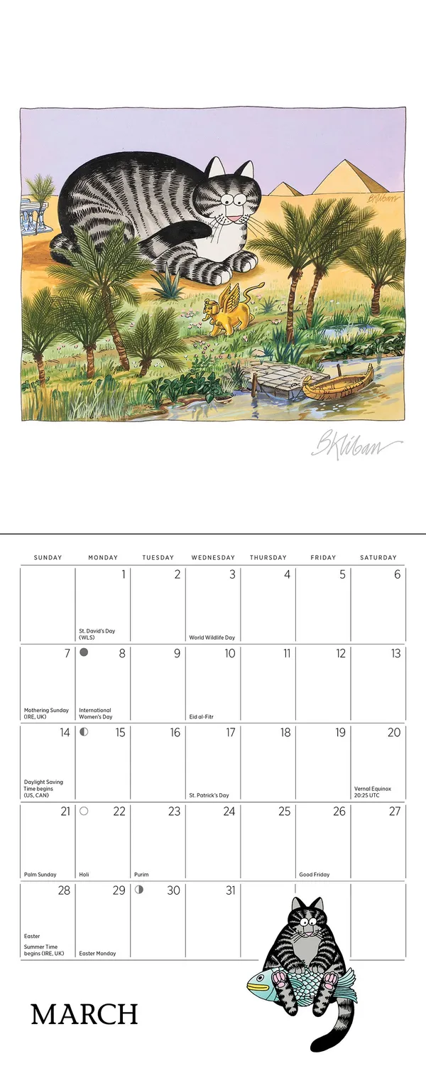 B. Kliban CatCalendar 2027 minivægkalender katte