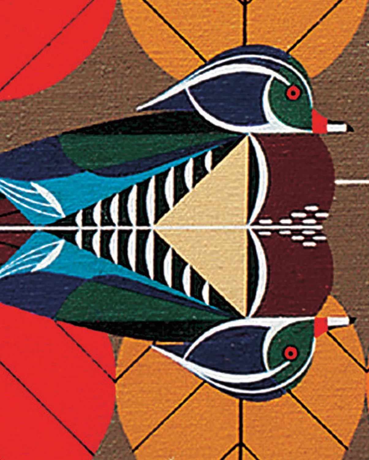 Pomegranate Charley Harper Octoberama bogmærke – fugle