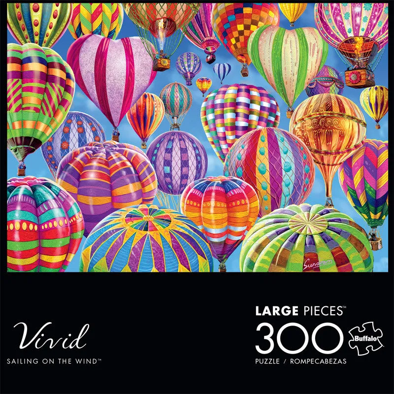 Buffalo Games Vivid Sailing on the Wind puslespil 300 balloner