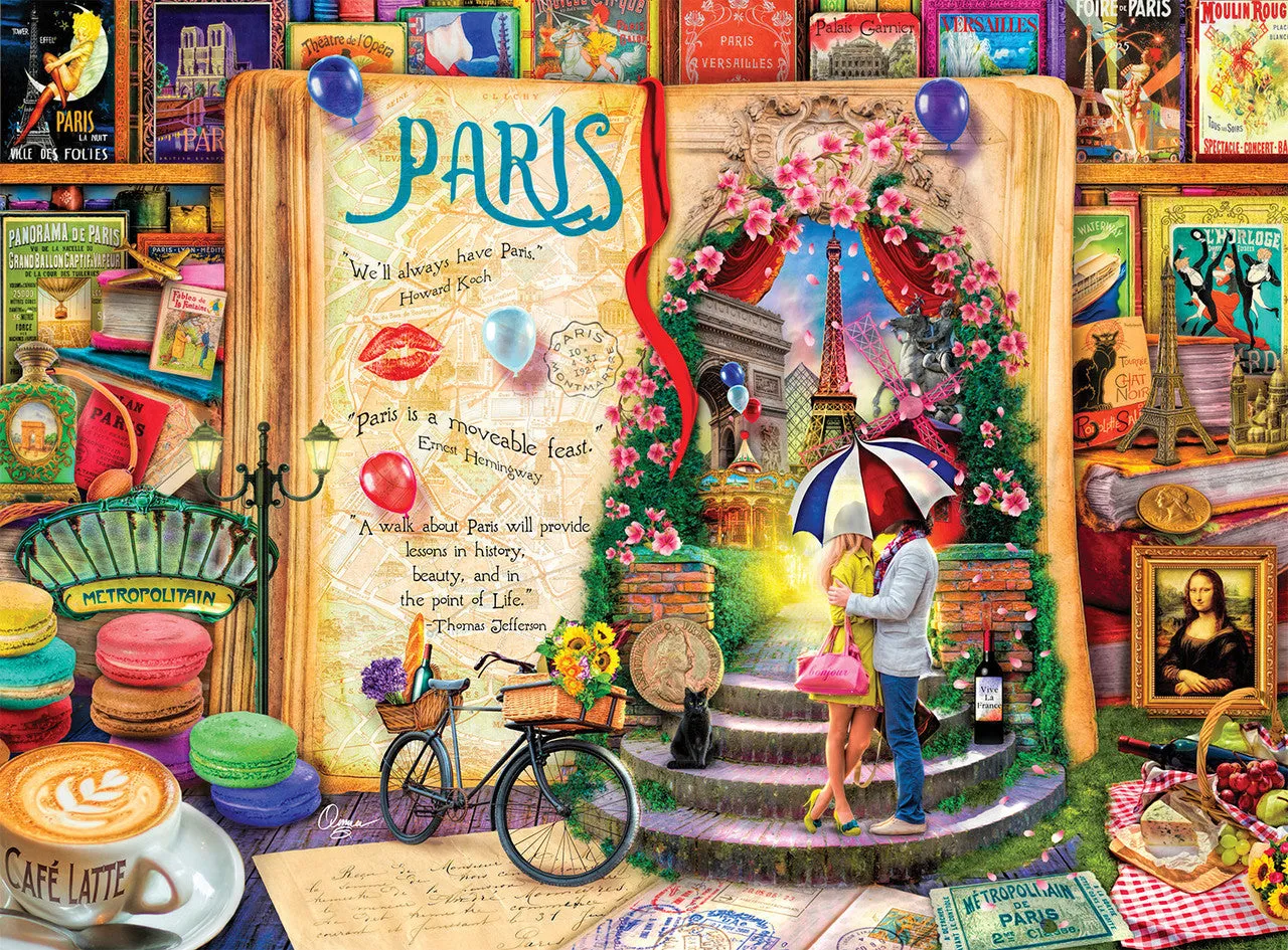 Buffalo Games Gold Life is an Open Book Paris puslespil 1000 brikker