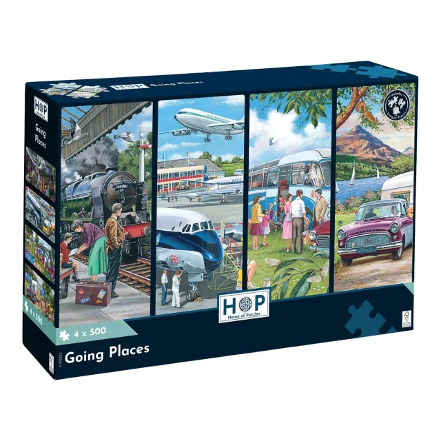 House of Puzzle Going Places 500 puslespil transportmotiv