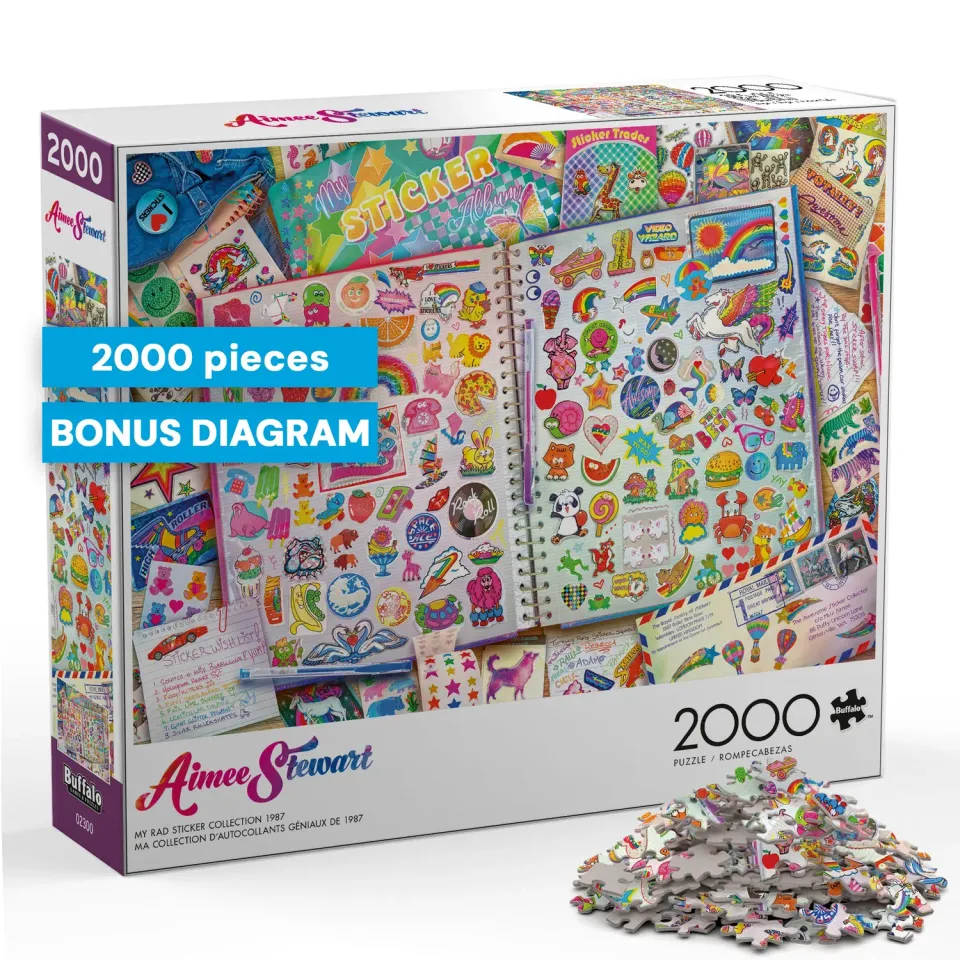 Buffalo Games Aimee Stewart My Rad Sticker Collection puslespil 2000 brikker retro