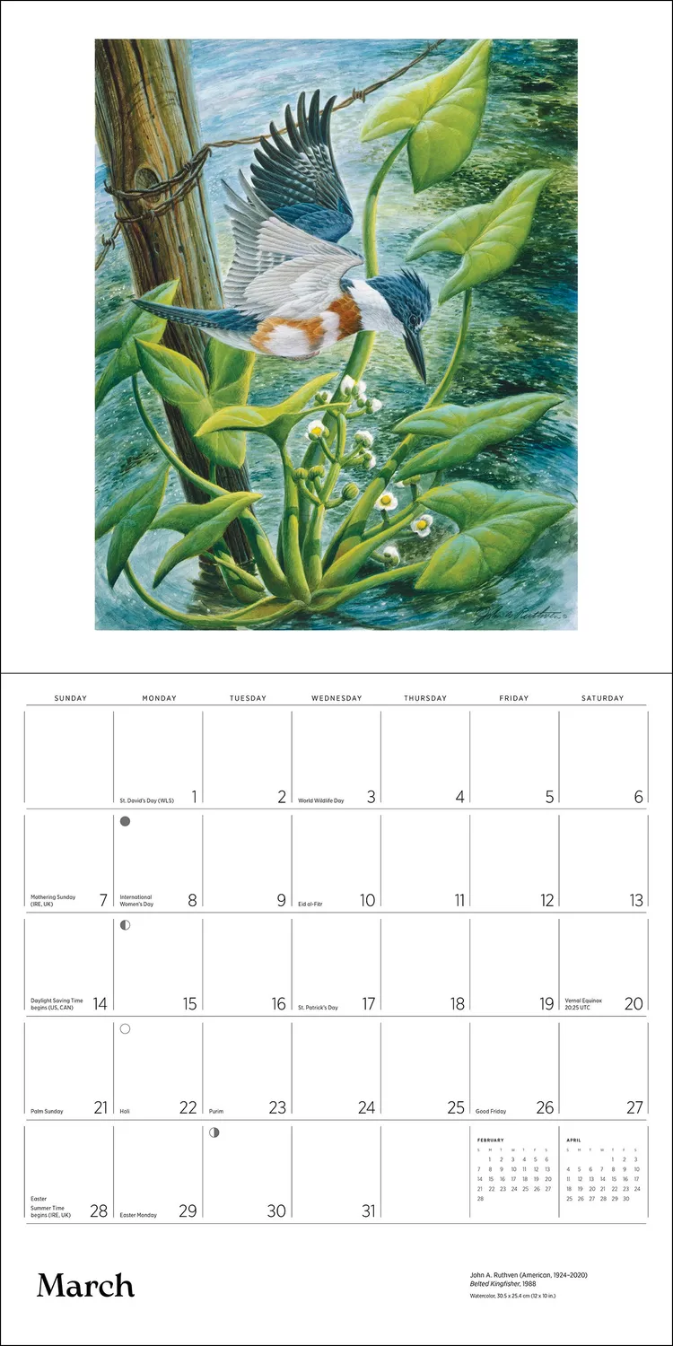 Pomegranate A Birder's View 2027 vægkalender fugle