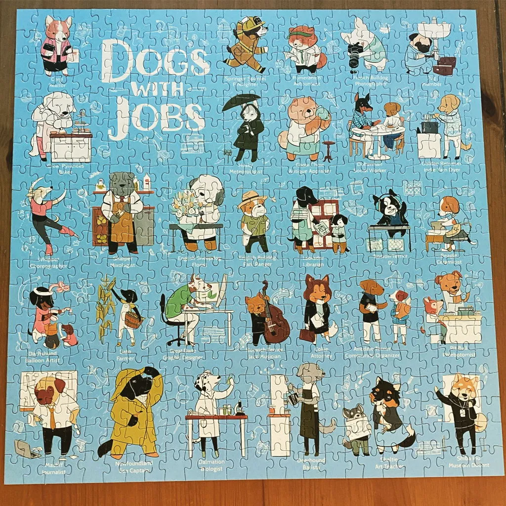 Galison Dogs With Jobs puslespil 500 brikker hunde