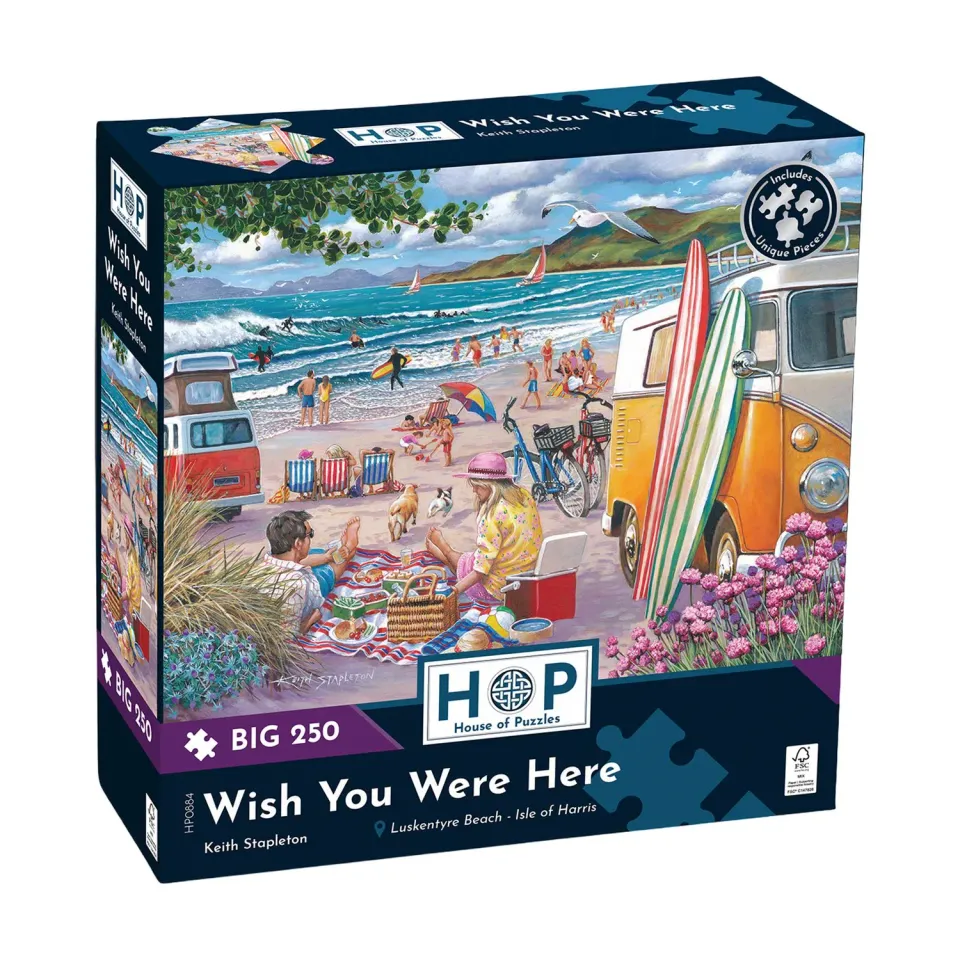 House of Puzzle BIG Wish You Were Here puslespil 250 brikker strand