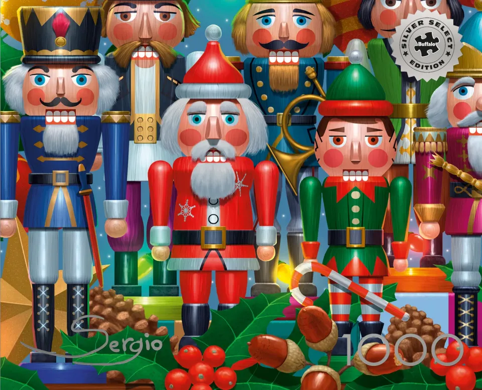 Buffalo Games Silver Select Nutcrackers for Christmas puslespil 1000 brikker