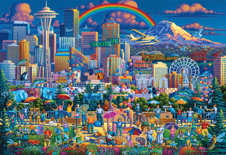 Buffalo Games Eric Dowdle I Love Seattle puslespil 2000 by