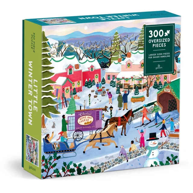 Galison Little Winter Town puslespil 300 brikker store