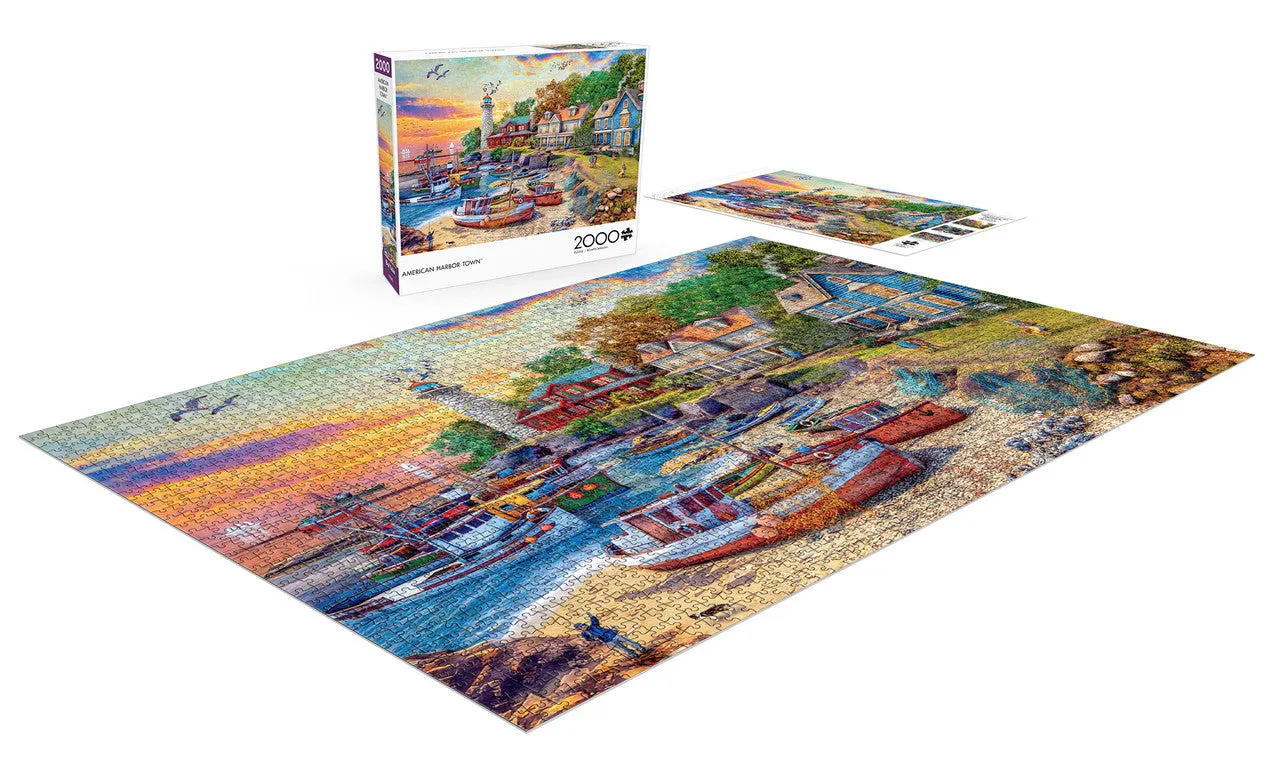 Buffalo Games American Harbor Town puslespil 2000 brikker havn
