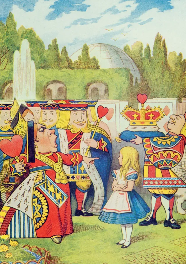 Pomegranate Tenniel Off with Her Head kort Alice