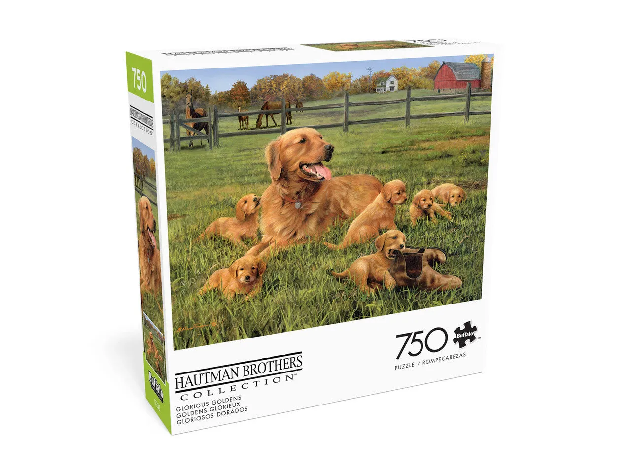Buffalo Games Dog Days Glorious Goldens puslespil 750 brikker hunde