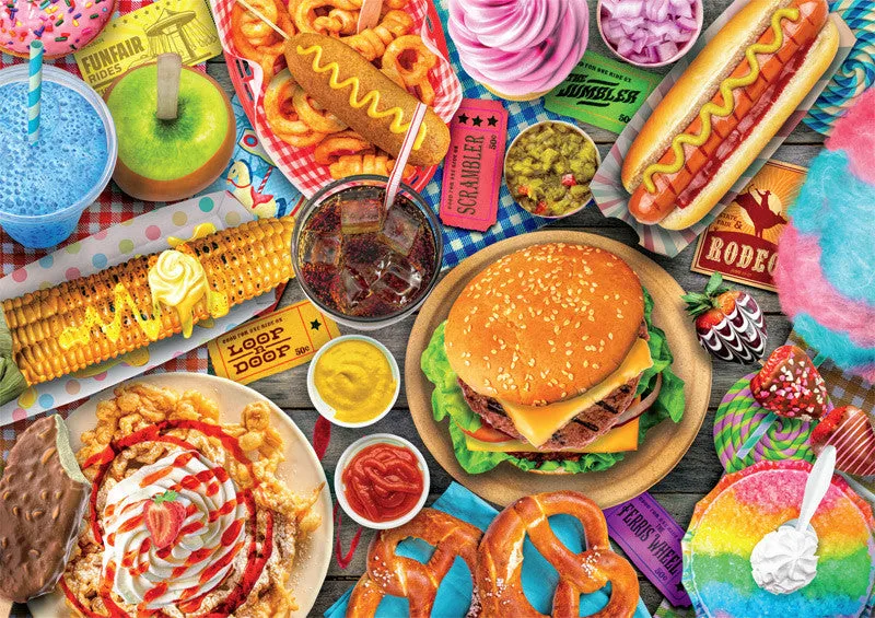 Buffalo Games Fun Fair Food puslespil 300 store brikker mad