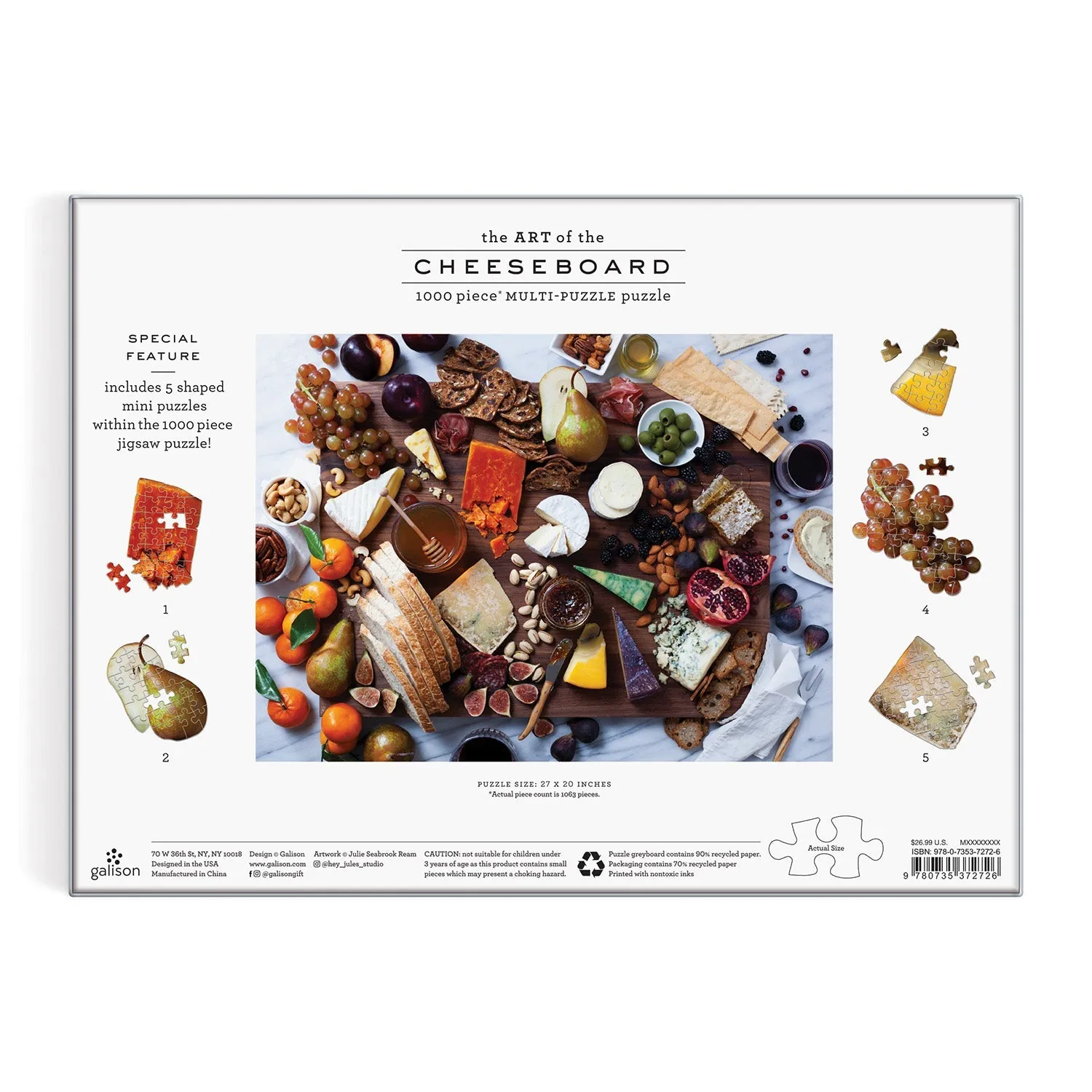 Good Puzzle Co. Art of the Cheeseboard puslespil 1000 brikker mad