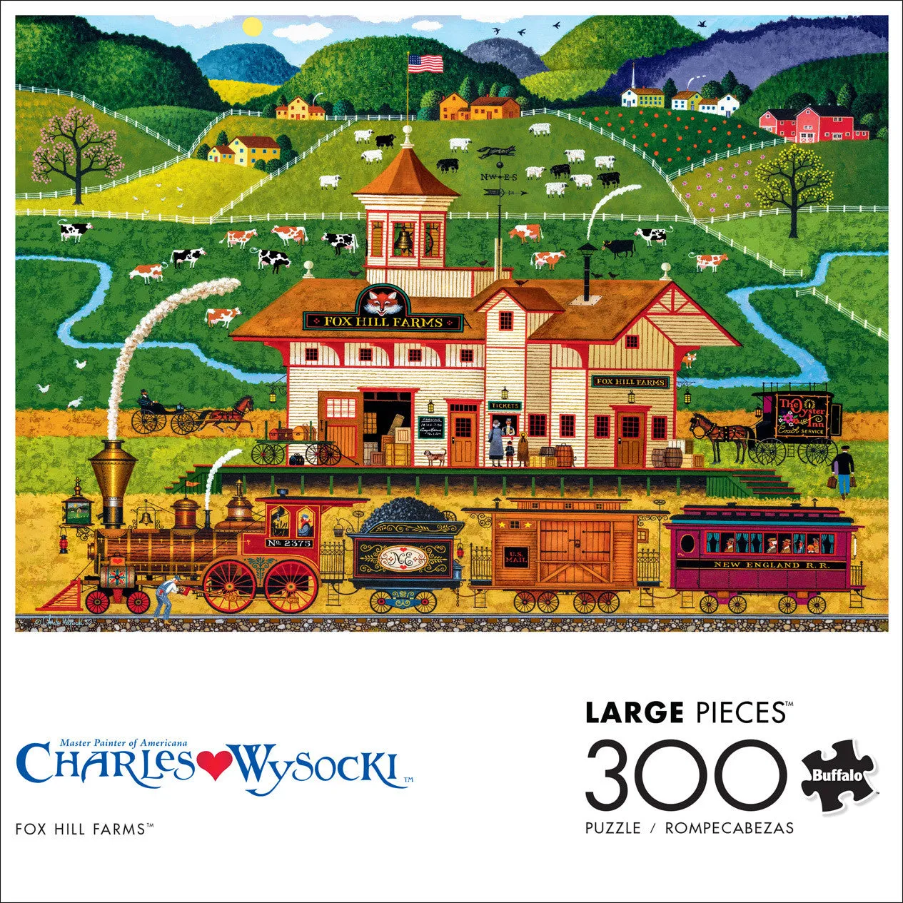 Buffalo Games Charles Wysocki Fox Hill Farms puslespil 300 store brikker