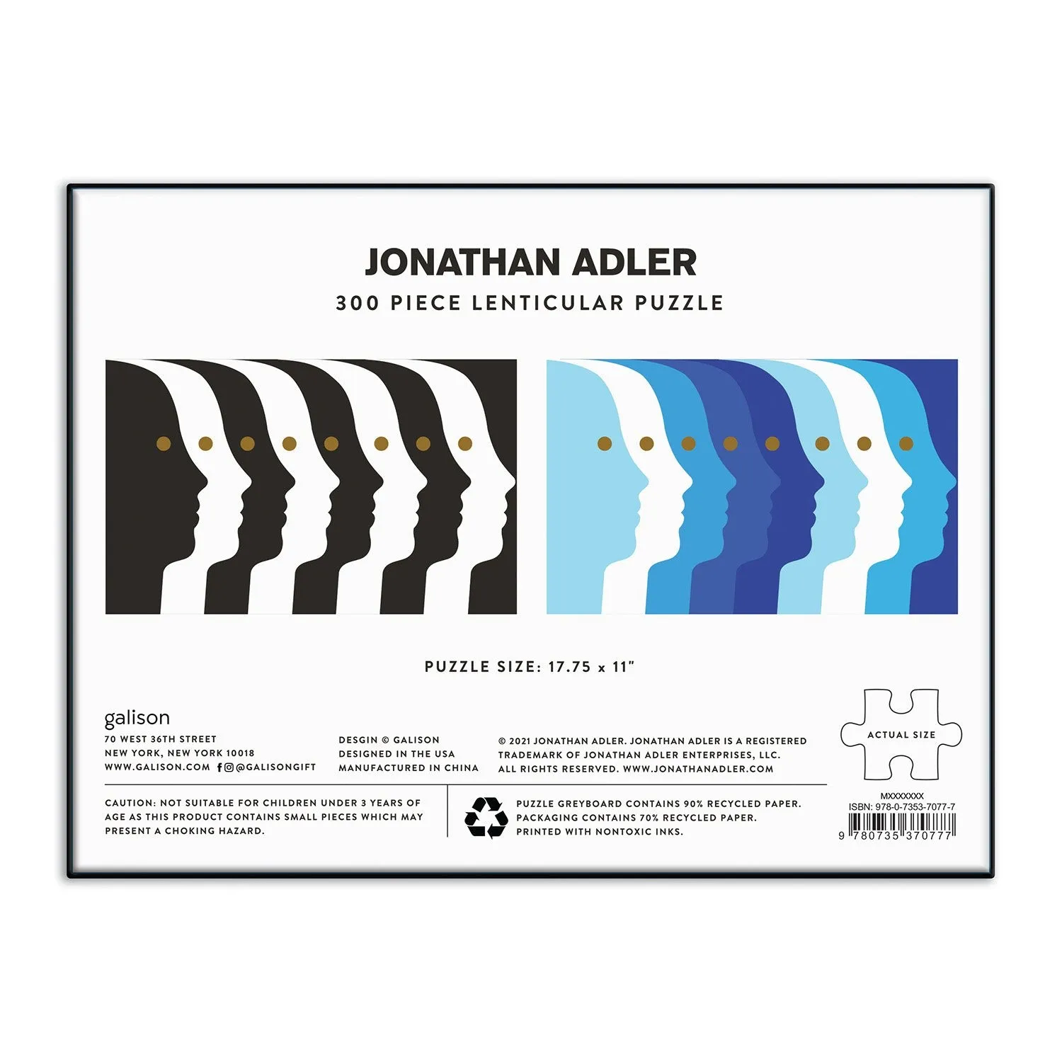 Good Puzzle Co. Jonathan Adler Atlas puslespil 300 brikker lenticular