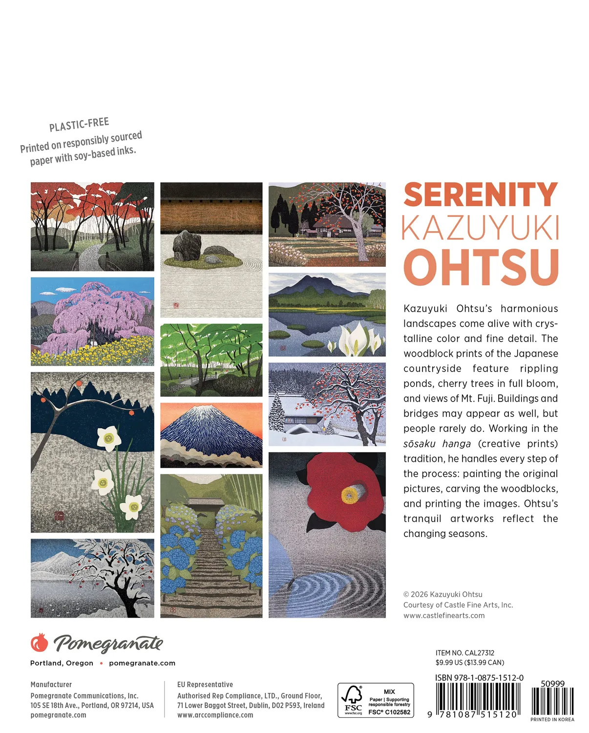 Pomegranate Serenity Ohtsu 2027 minivægkalender japansk