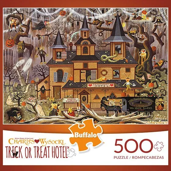 Buffalo Games Wysocki Trick or Treat Hotel puslespil 500 brikker