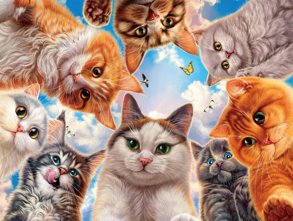 Buffalo Games Cats Mouse Perspective puslespil 750 brikker katte