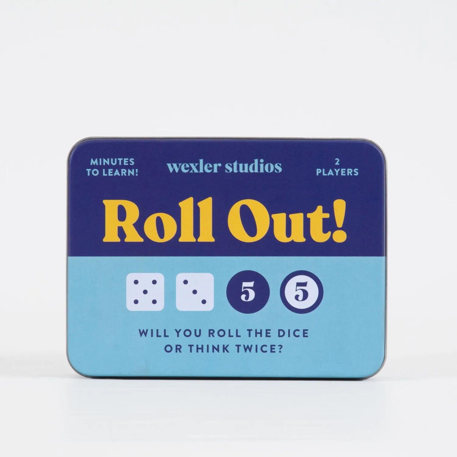 Wexler Studios Roll Out terningespil i metaldåse 2 spillere