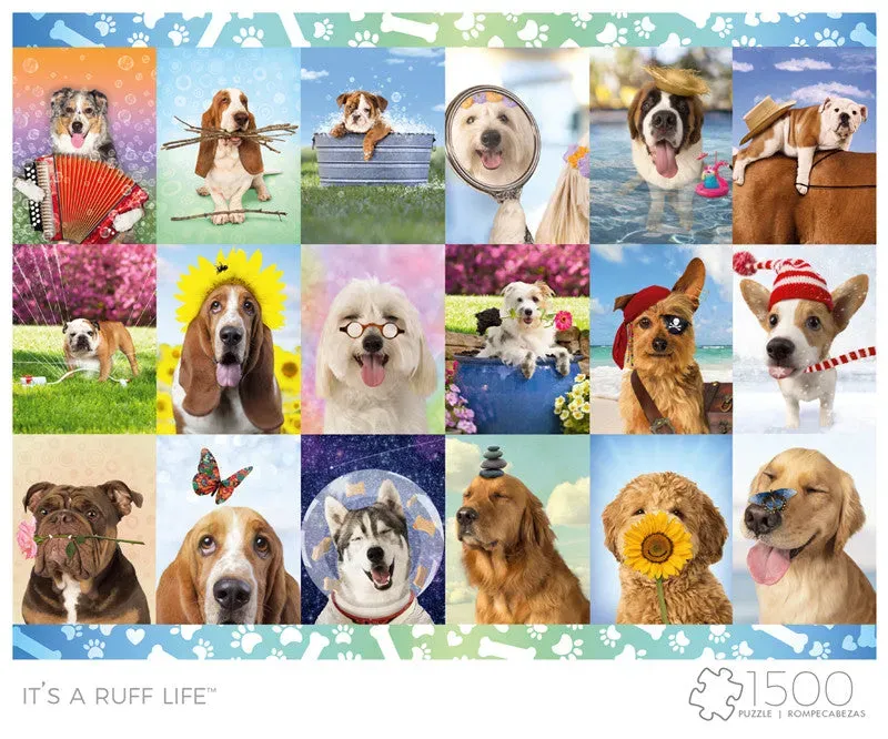 Buffalo Games It's a Ruff Life puslespil 1500 brikker hunde