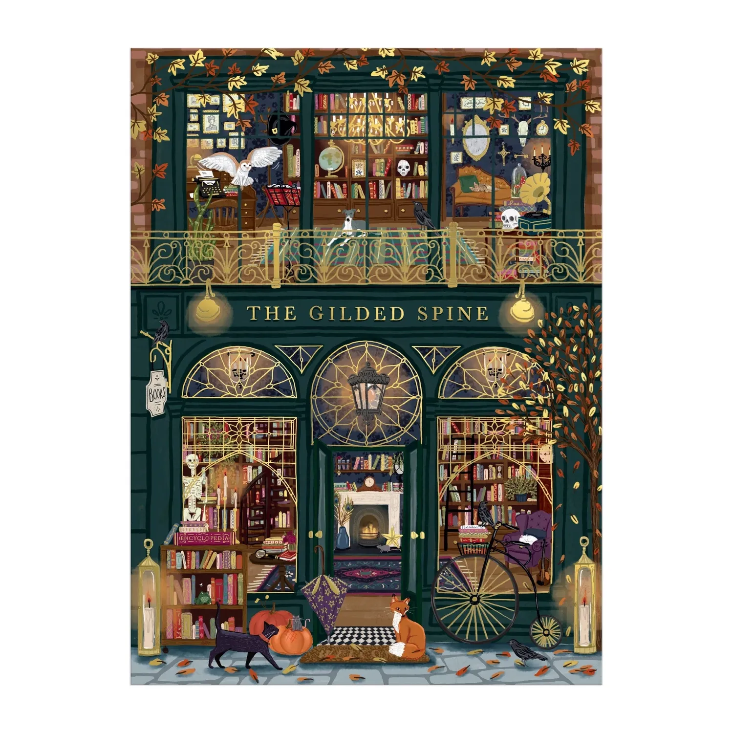 Galison Sally Wilson The Gilded Spine puslespil 1000 brikker folie