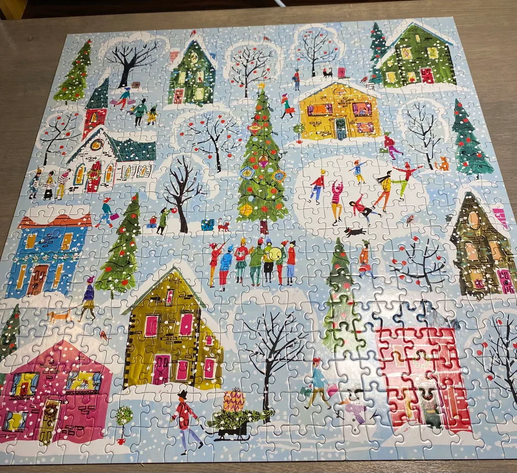 Galison Louise Cunningham Twinkle Town puslespil 500 brikker jul