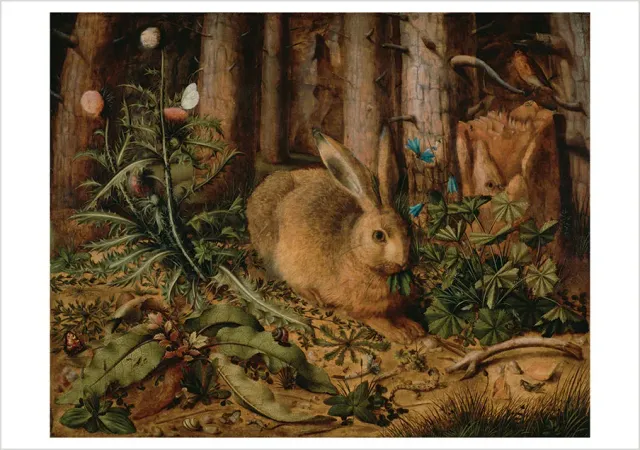 Pomegranate Hans Hoffmann Hare in the Forest kort enkelt