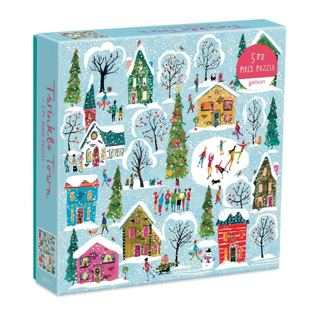 Galison Louise Cunningham Twinkle Town puslespil 500 brikker jul