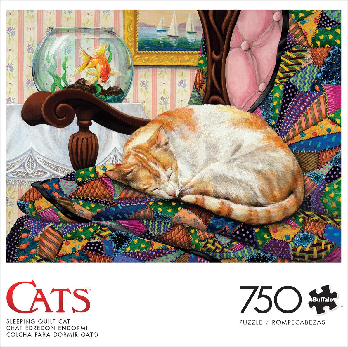Buffalo Games Cats Sleeping Quilt Cat puslespil 750 brikker