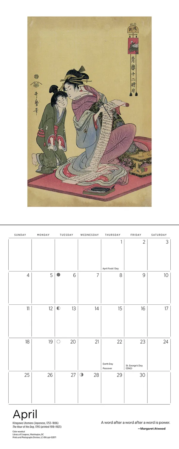 Pomegranate Reading Woman minikalender 2027 væg