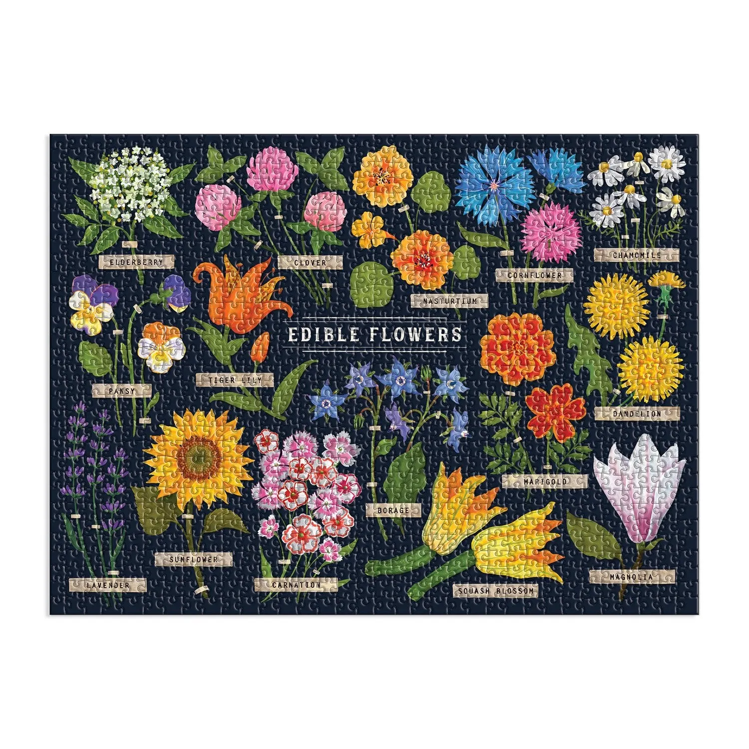 Galison Edible Flowers puslespil 1000 brikker blomster