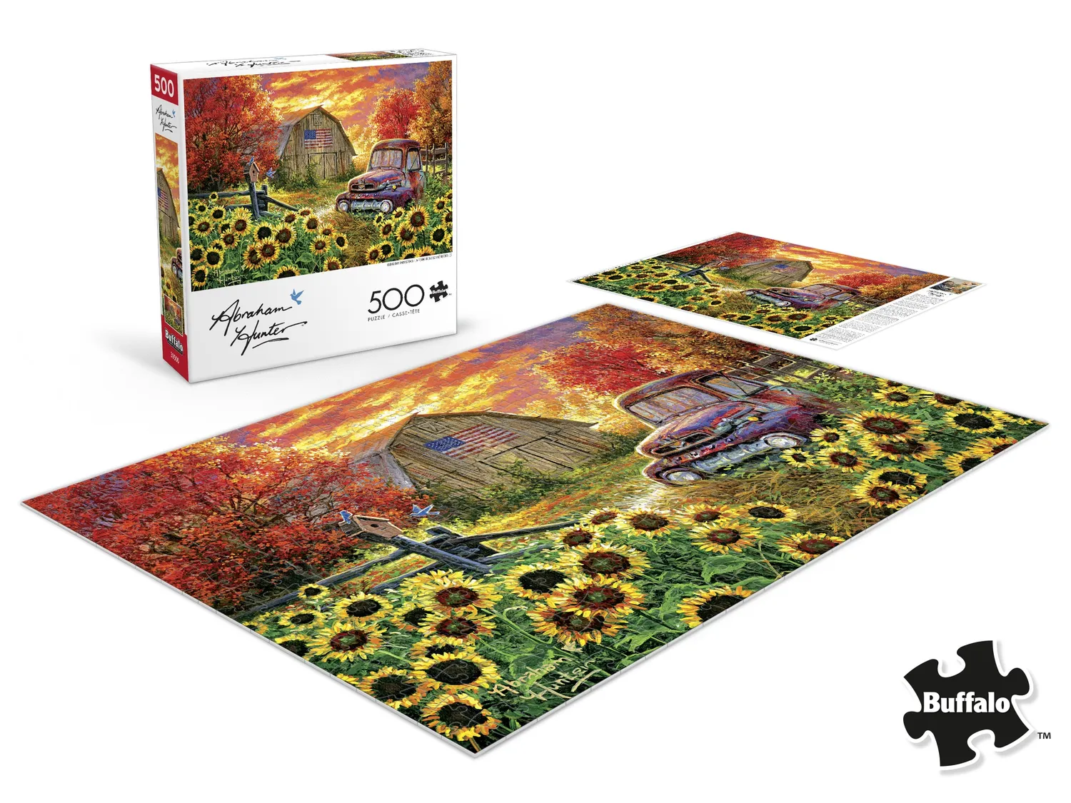 Buffalo Games Abraham Hunter Old Glory Farmstead puslespil 500 brikker gård