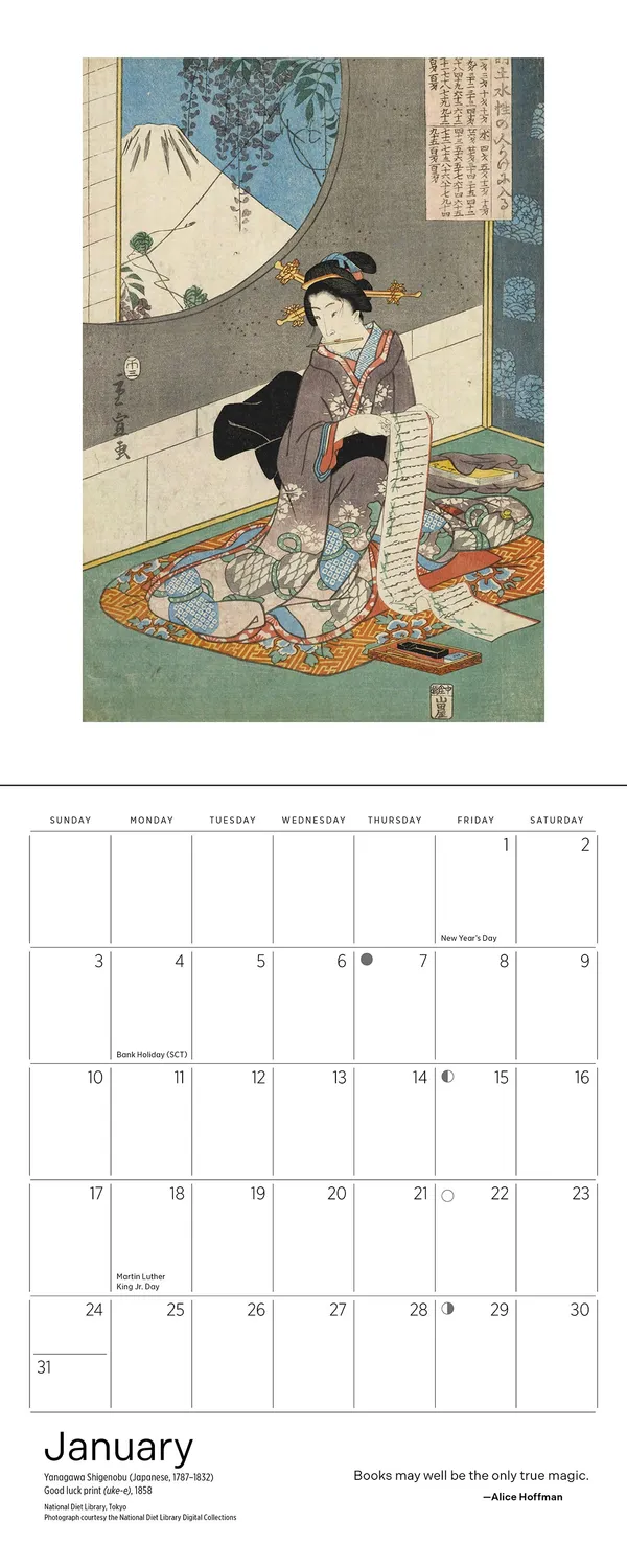 Pomegranate Reading Woman minikalender 2027 væg