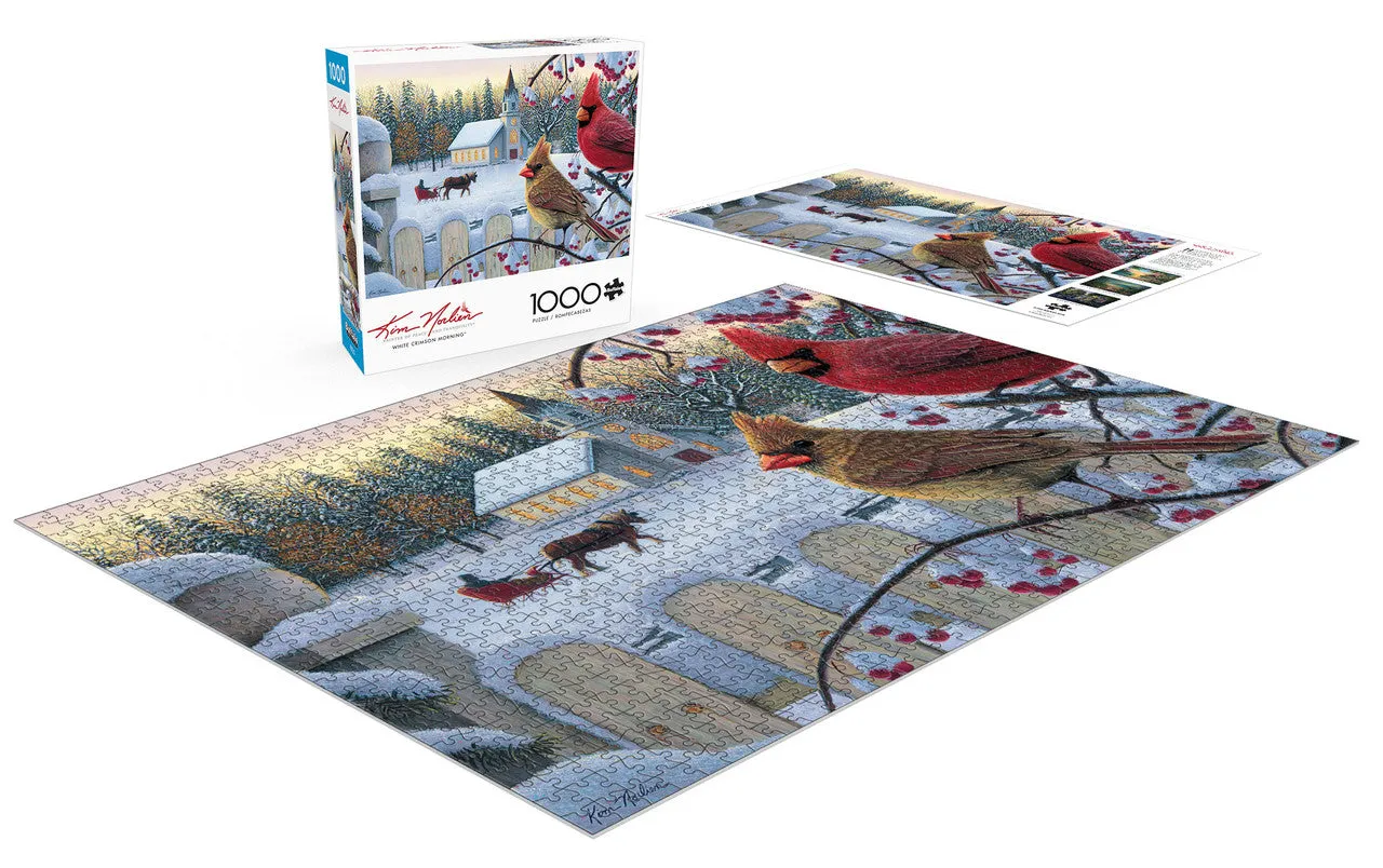 Buffalo Games Kim Norlien White Crimson Morning puslespil 1000 brikker