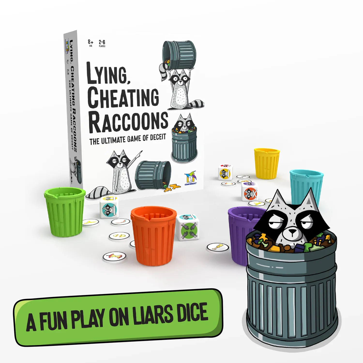 Buffalo Games Lying Cheating Raccoons terningspil bluffspil