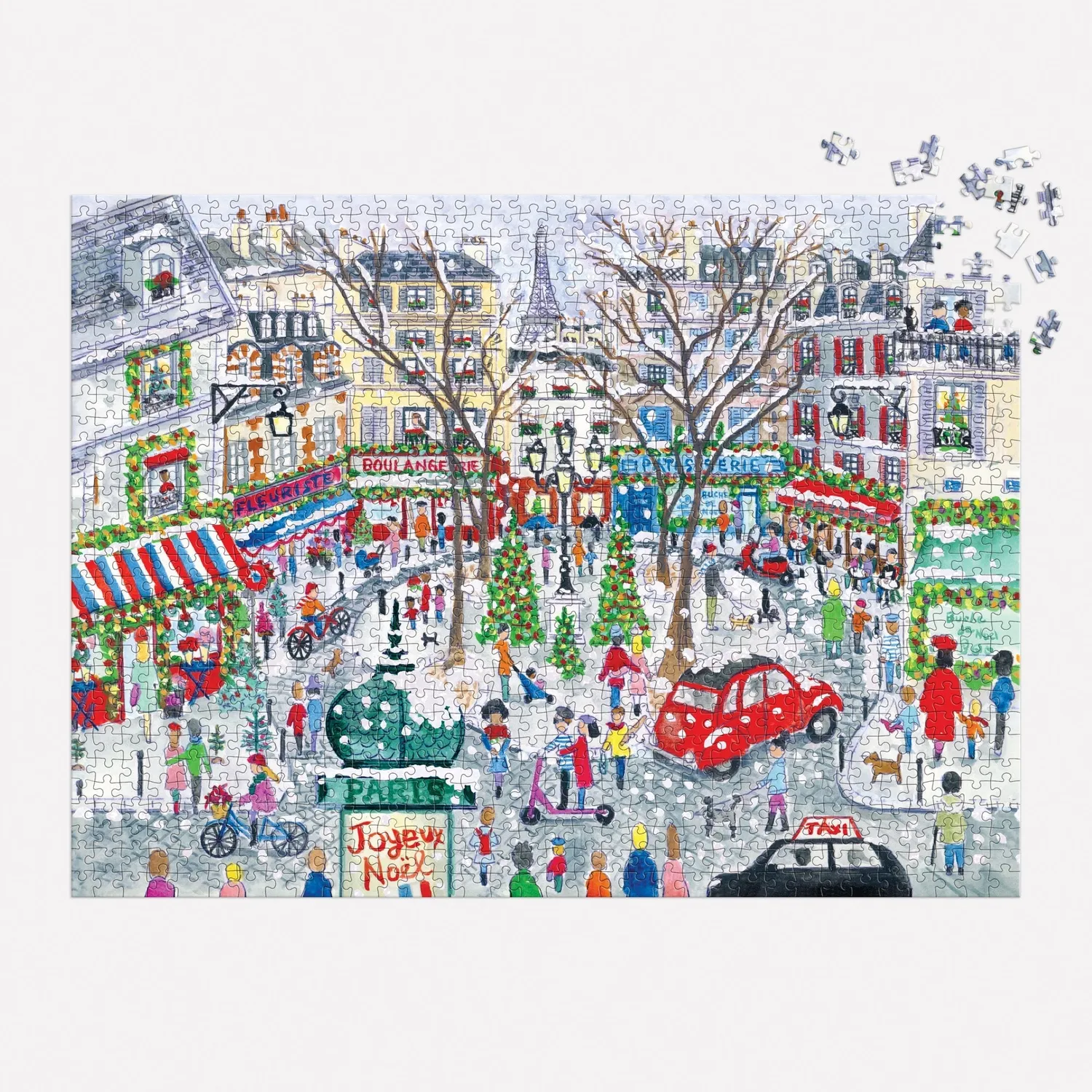 Galison Michael Storrings Christmas in Paris puslespil 1000 brikker folie