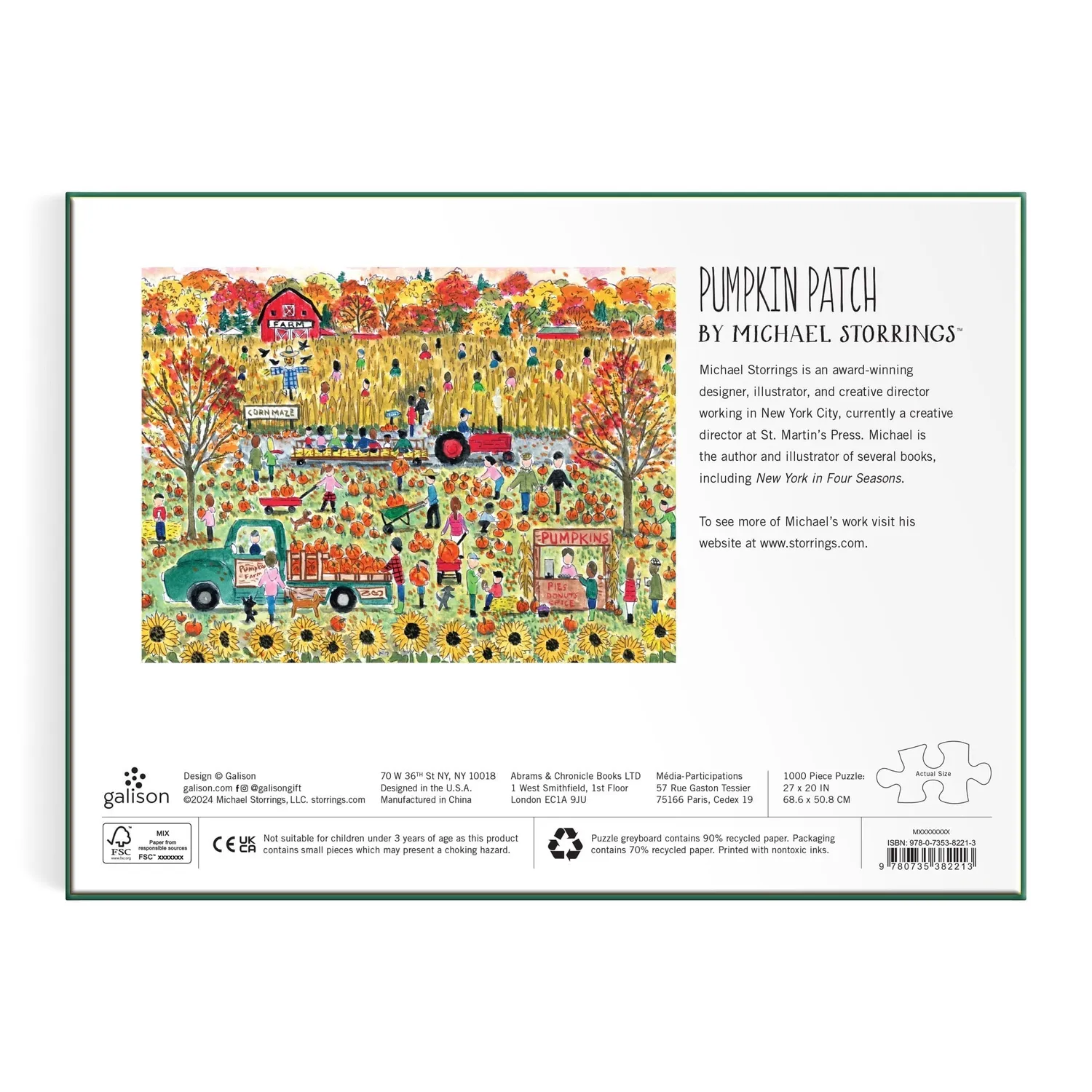 Good Puzzle Co. Pumpkin Patch puslespil 1000 brikker efterår