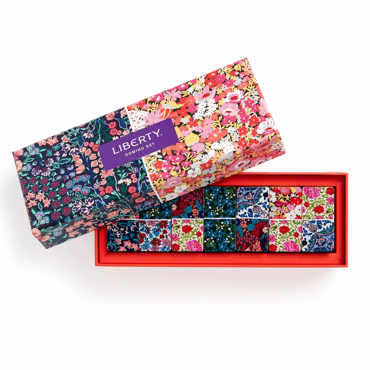 Liberty Floral dominospil træ 28 brikker blomster