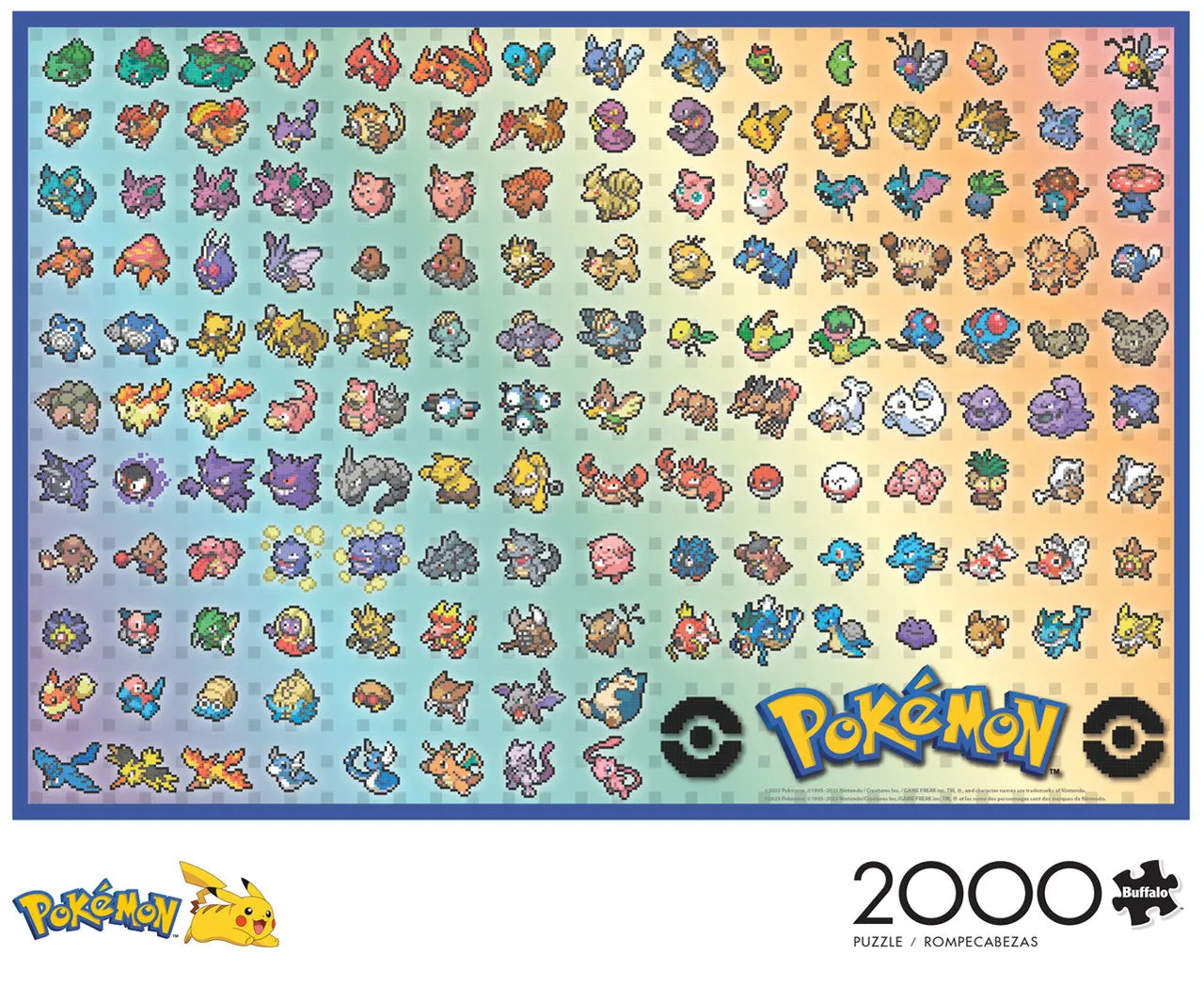 Buffalo Games Pokemon Retro Pixel Chart puslespil 2000 brikker 151