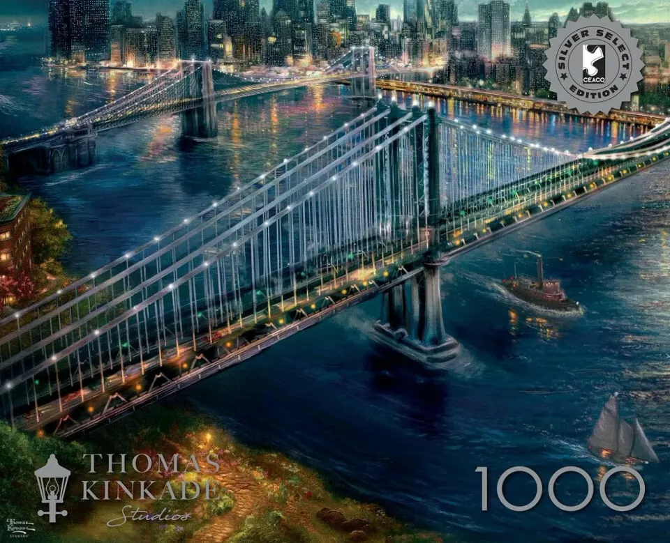 Buffalo Games Silver Select Moonlight Over Manhattan puslespil 1000 brikker natmotiv