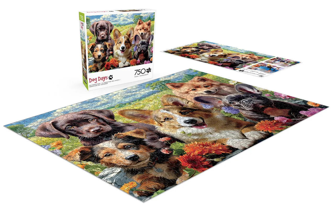 Buffalo Games Dog Days Pup Perfection puslespil 750 brikker hunde