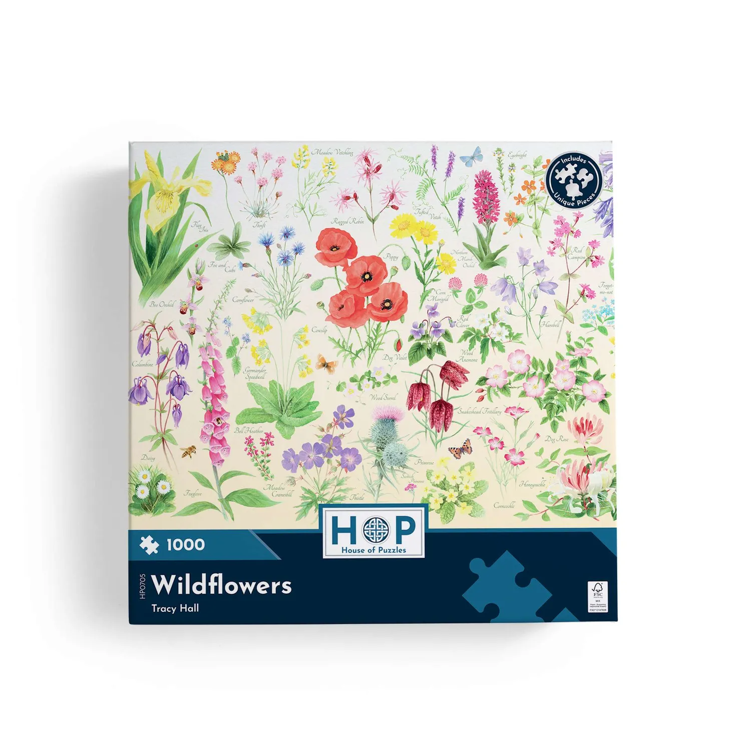 House of Puzzles Wildflowers 1000 puslespil vilde blomster
