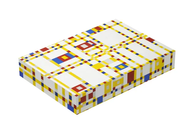 Pomegranate Mondrian brevkortsæt æske 4 kort abstrakt