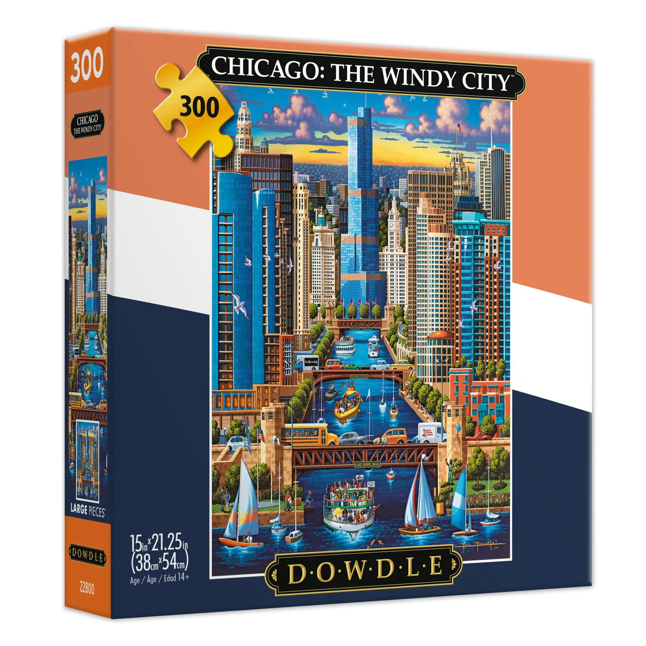 Buffalo Games Eric Dowdle Chicago Windy City puslespil 300 brikker bymotiv