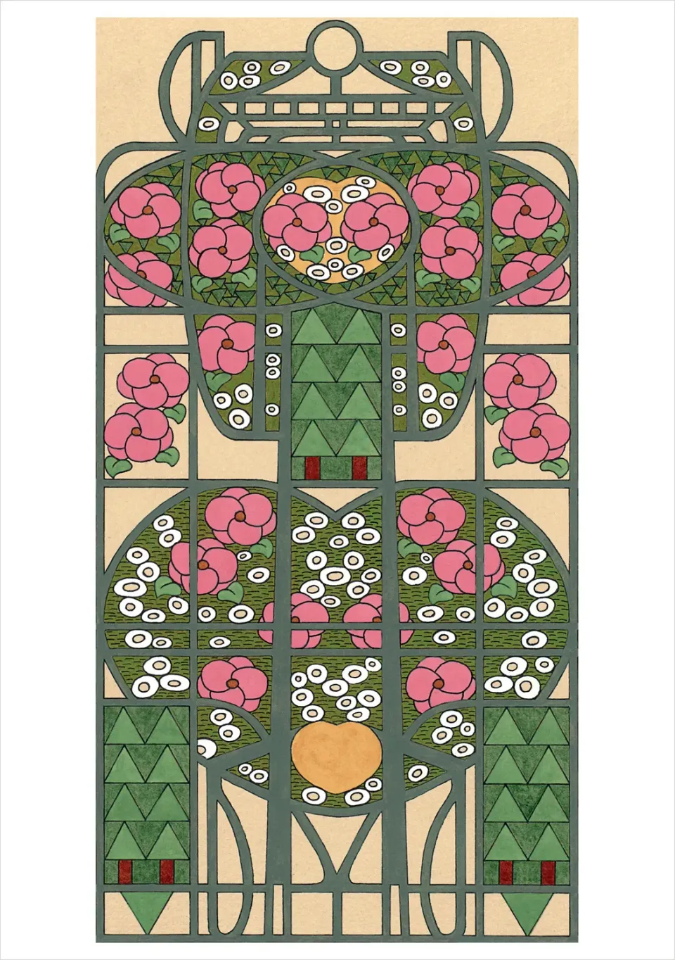 Pomegranate CJ Hurley Camellia and Rose brevkort