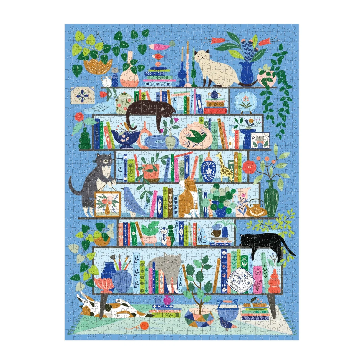 Good Puzzle Co. Purrfect Nook puslespil 1000 brikker kattehylde