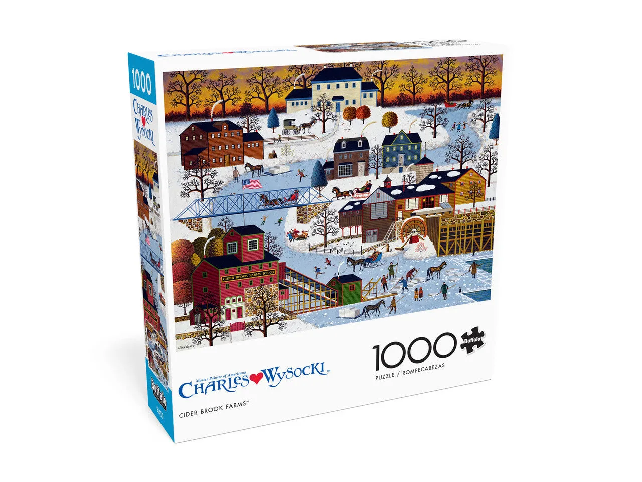 Buffalo Games Charles Wysocki Cider Brook Farms puslespil 1000 brikker vinter