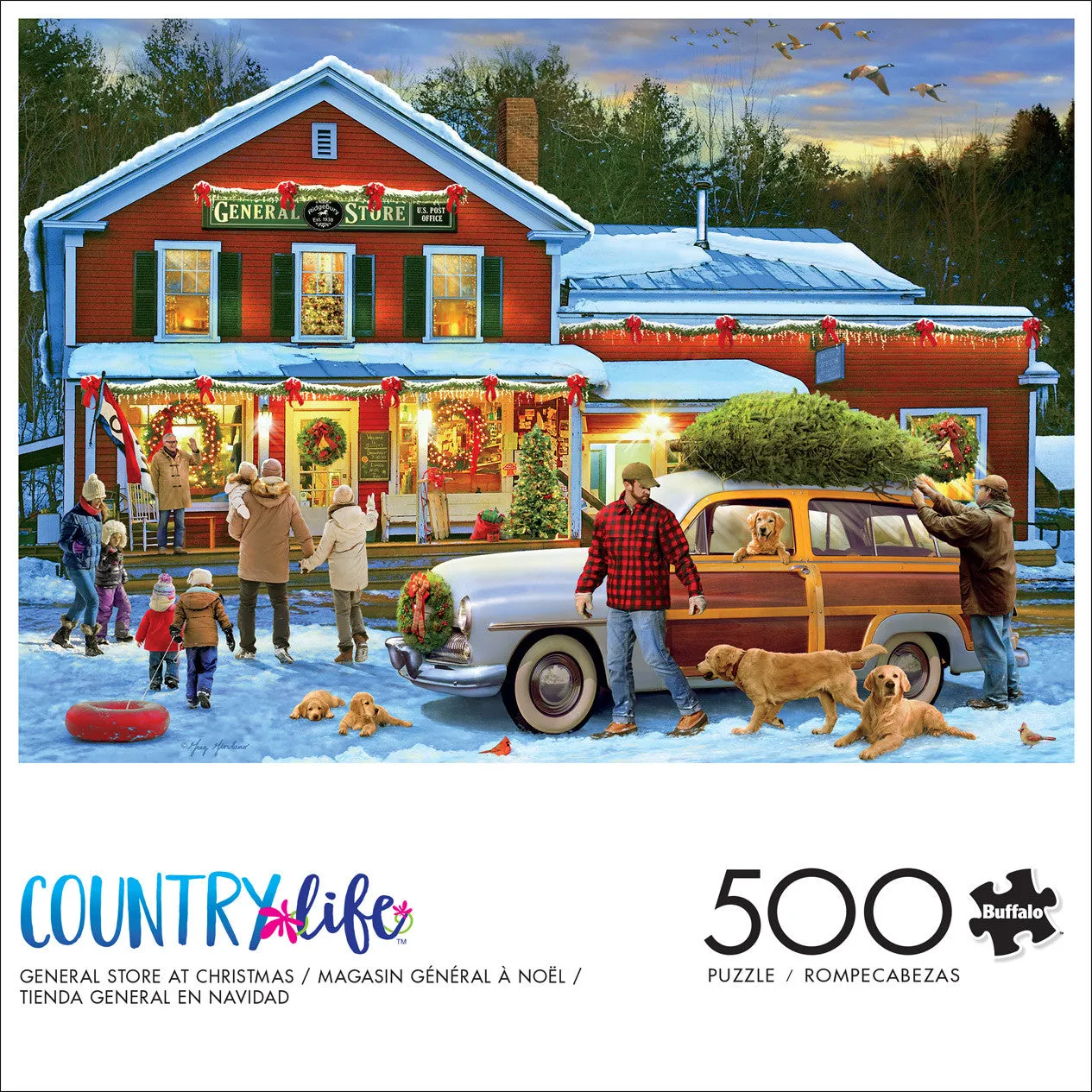 Buffalo Games Country Life General Store at Christmas puslespil 500 brikker jul