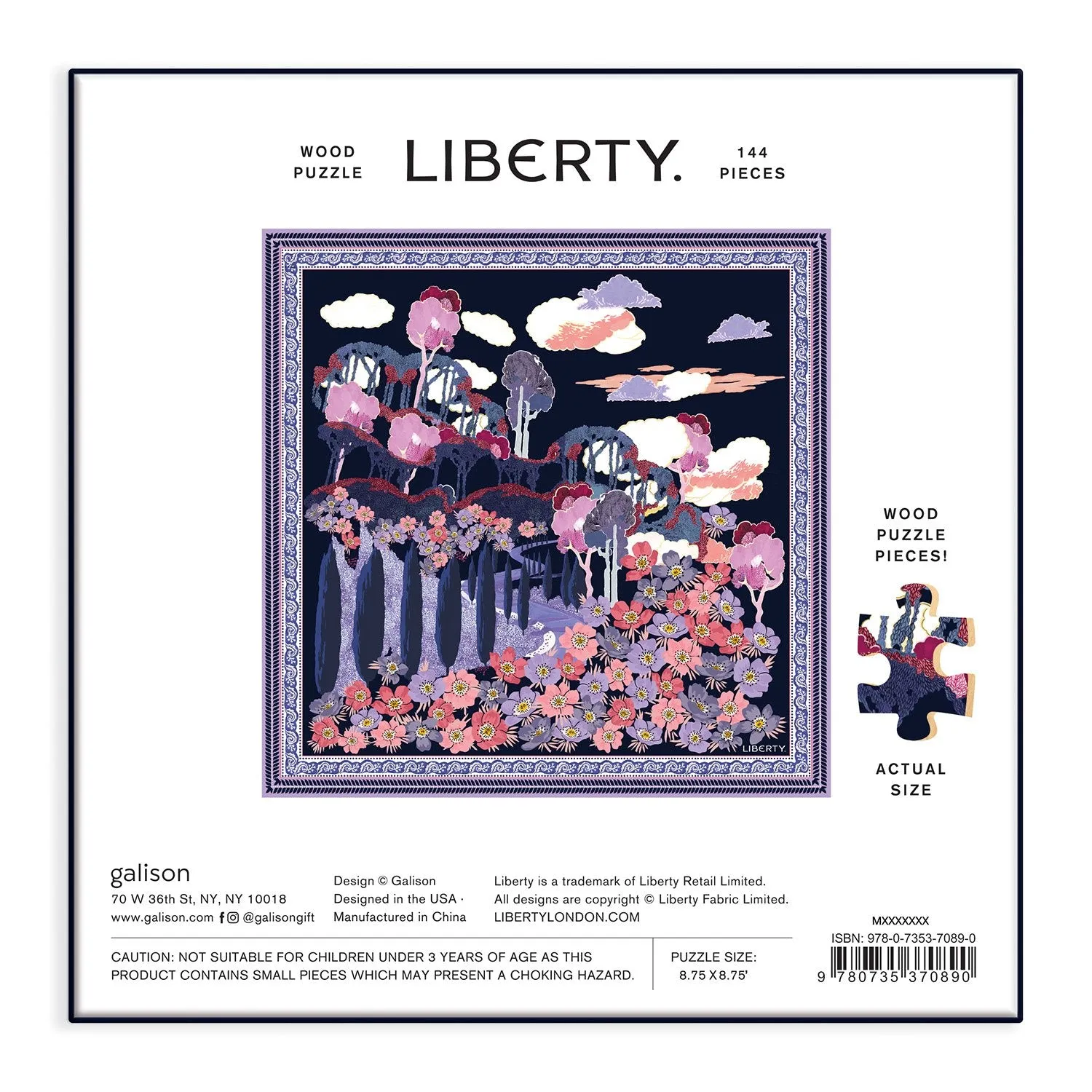 Galison Liberty Bianca træpuslespil 144 brikker blomstret